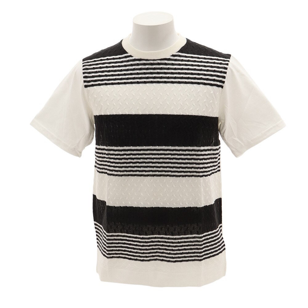  ニット切り替え Tシャツ 28341BLK オンライン価格