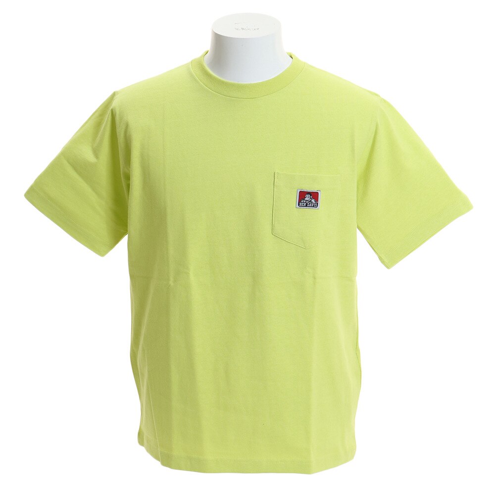  【多少の傷汚れありの為大奉仕】Tシャツ メンズ 無地ベーシック ピスネーム ポケット 半袖 9580000-LIME オンライン価格