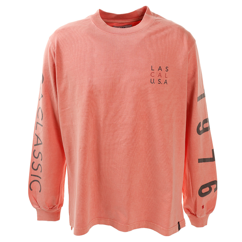  Tシャツ メンズ 長袖 ピグメントプリント SAS1934603-RED