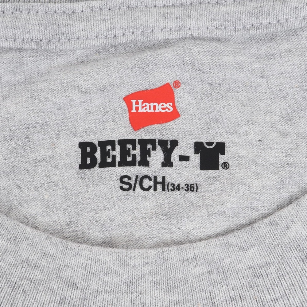 Hanes（メンズ）Tシャツ メンズ 長袖 ロンT ビーフィー BEEFY クルーネック グレー 無地T 定番 長持ち H5186 060 