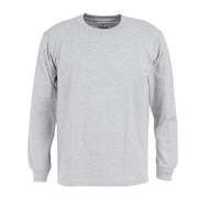 Hanes(メンズ)Tシャツ メンズ 長袖 ロンT ビーフィー BEEFY クルーネック グレー 無地T 定番 長持ち H5186 060 