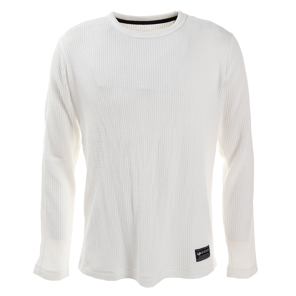  Tシャツ メンズ 長袖 ワッフル ロングスリーブ クルーネック 881EK0HD3182WHT