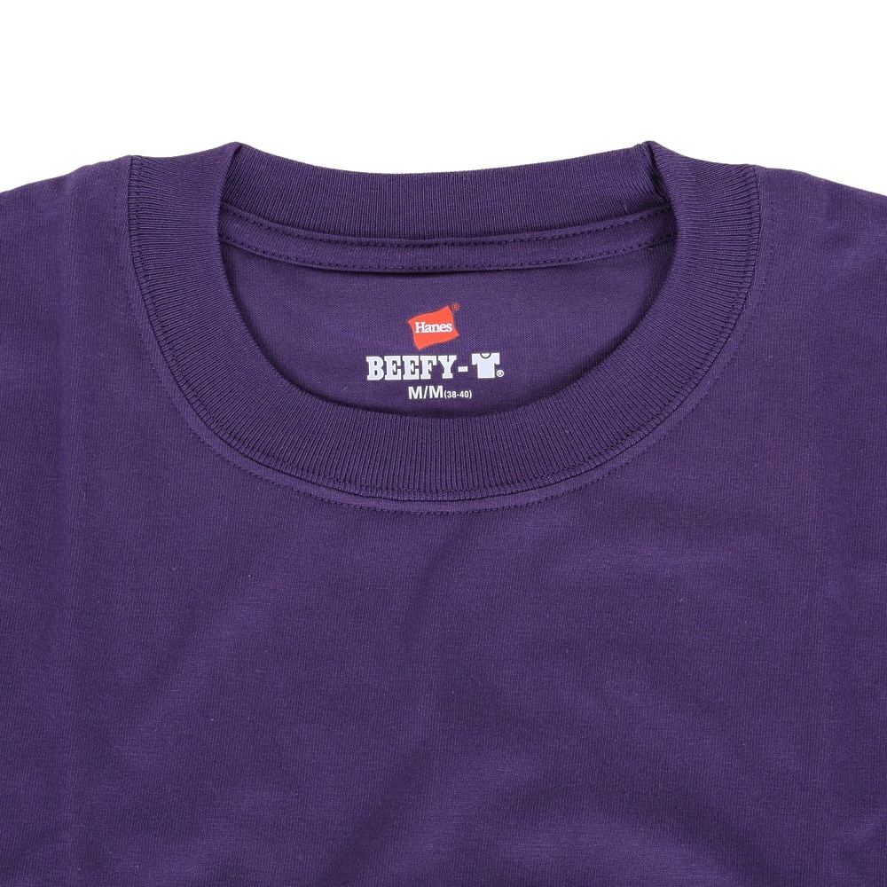 ヘインズ（Hanes）（メンズ）Tシャツ メンズ ビーフィー ポケット BEEFY 半袖 クルーネック パープル 紫 無地T 定番 長持ち H5190 270 オンライン価格