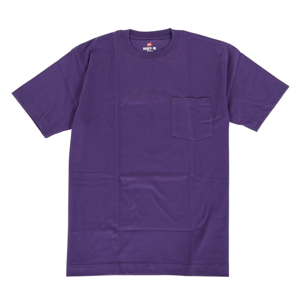 ヘインズ（Hanes）（メンズ）Tシャツ メンズ ビーフィー ポケット BEEFY 半袖 クルーネック パープル 紫 無地T 定番 長持ち H5190 270 オンライン価格