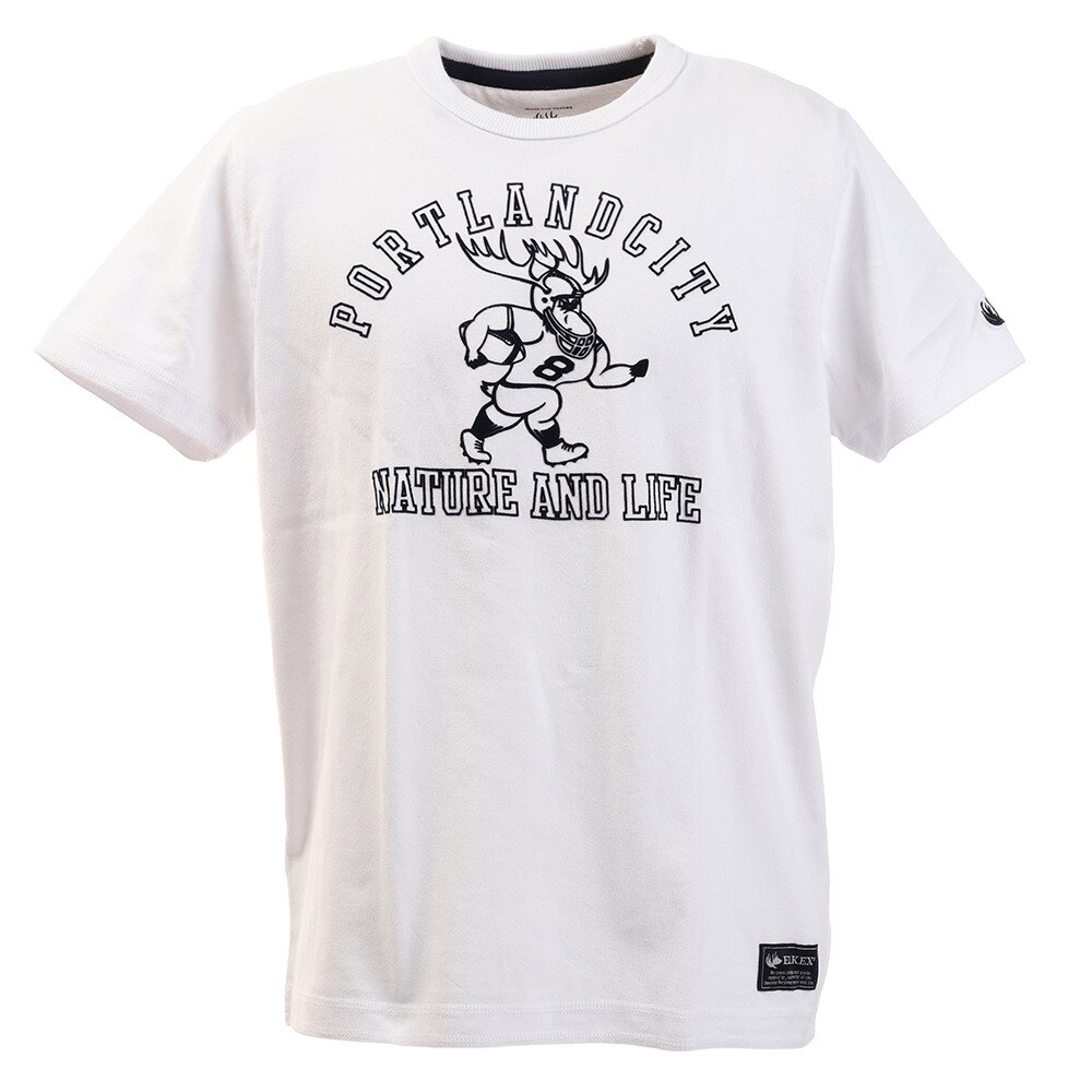  Tシャツ メンズ moose 半袖 881EK0CD3303WHT オンライン価格