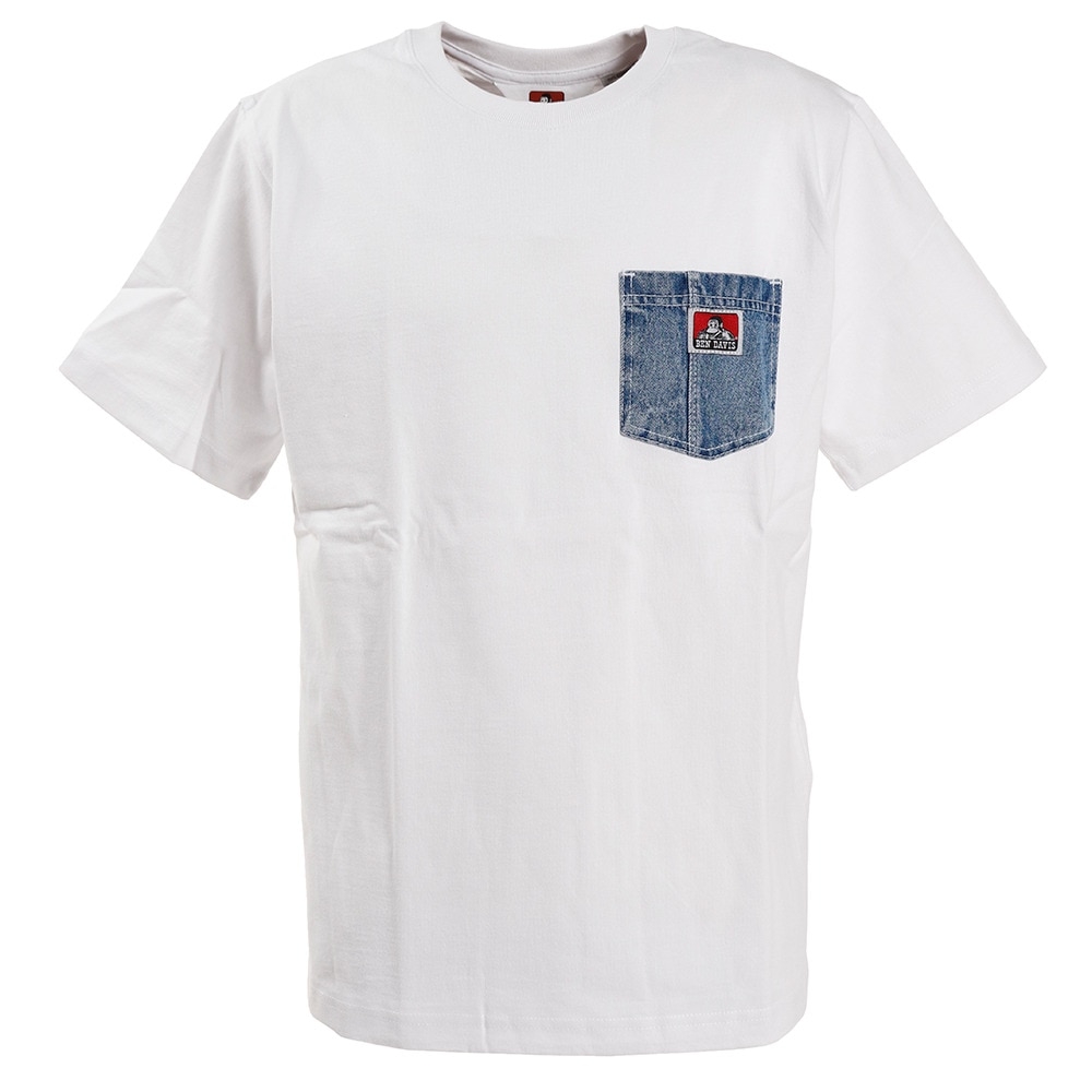  Tシャツ メンズ デニムポケット半袖 0580005-WHT