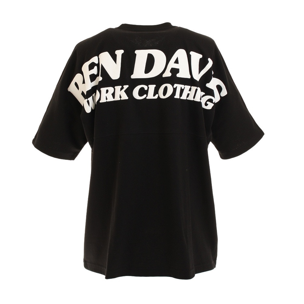 ベンデイビス（BEN DAVIS）（メンズ、レディース）バックプリント ビッグシルエット フットボール 半袖Tシャツ 0580020-BLK