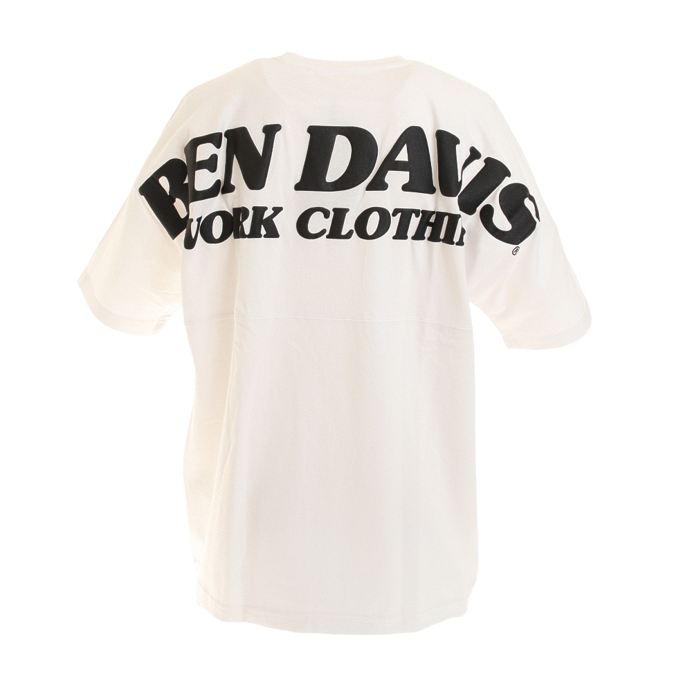 ベンデイビス（BEN DAVIS）（メンズ、レディース）バックプリント ビッグシルエット フットボール 半袖Tシャツ 0580020-WHT