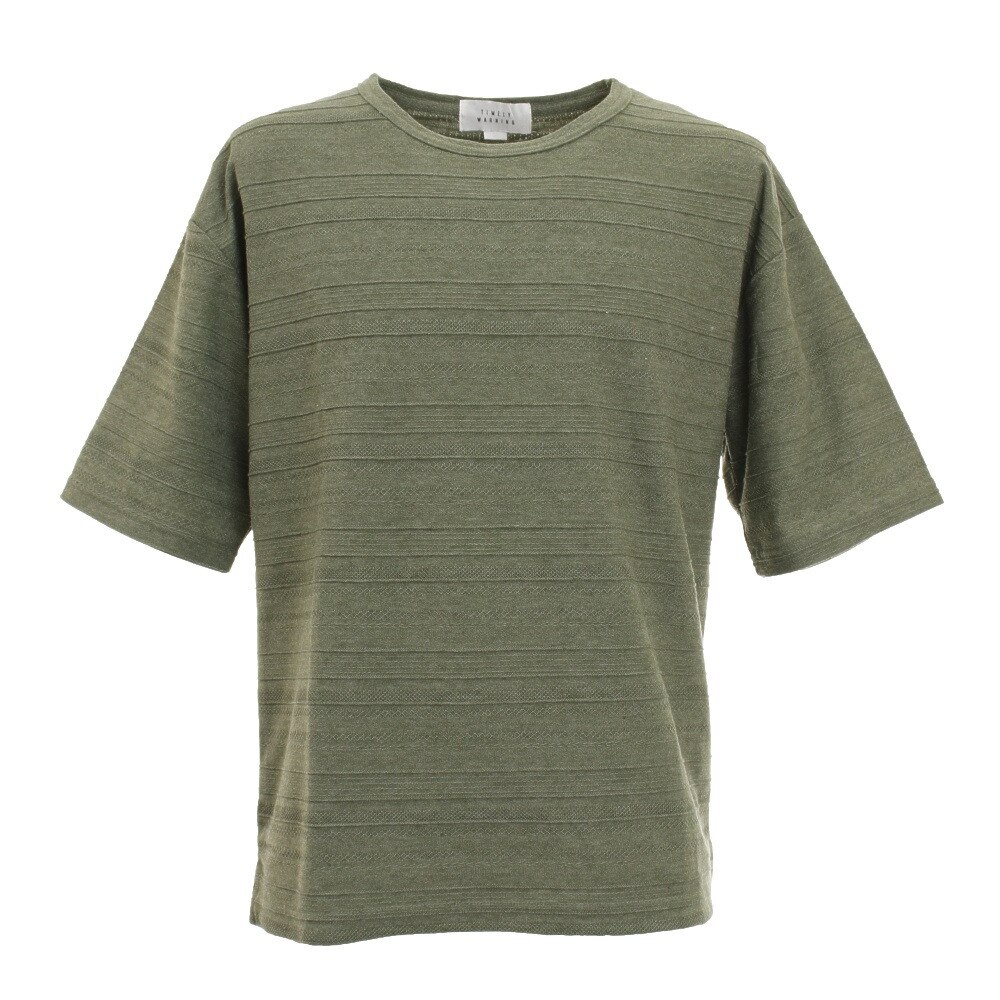  ジャガードボーダー半袖Tシャツ 0551009-GRG