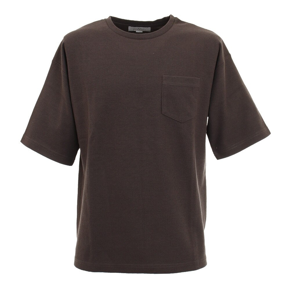  ワッフル半袖ポケットTシャツ 0551011-CHA
