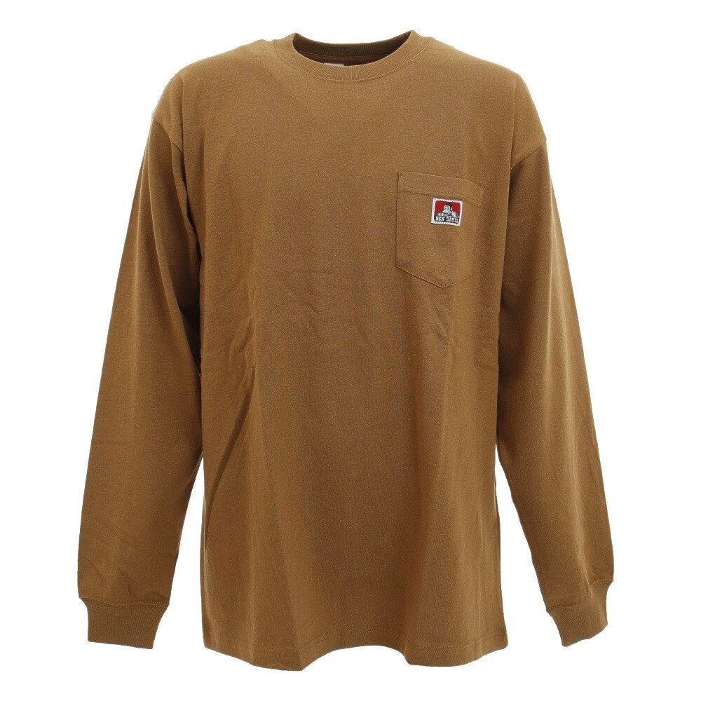  ピスネーム ポケット長袖Tシャツ 0780036-BEG