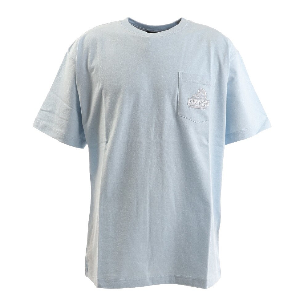  EMBROIDERY POCKET 半袖Tシャツ 101202011006 BLU オンライン価格
