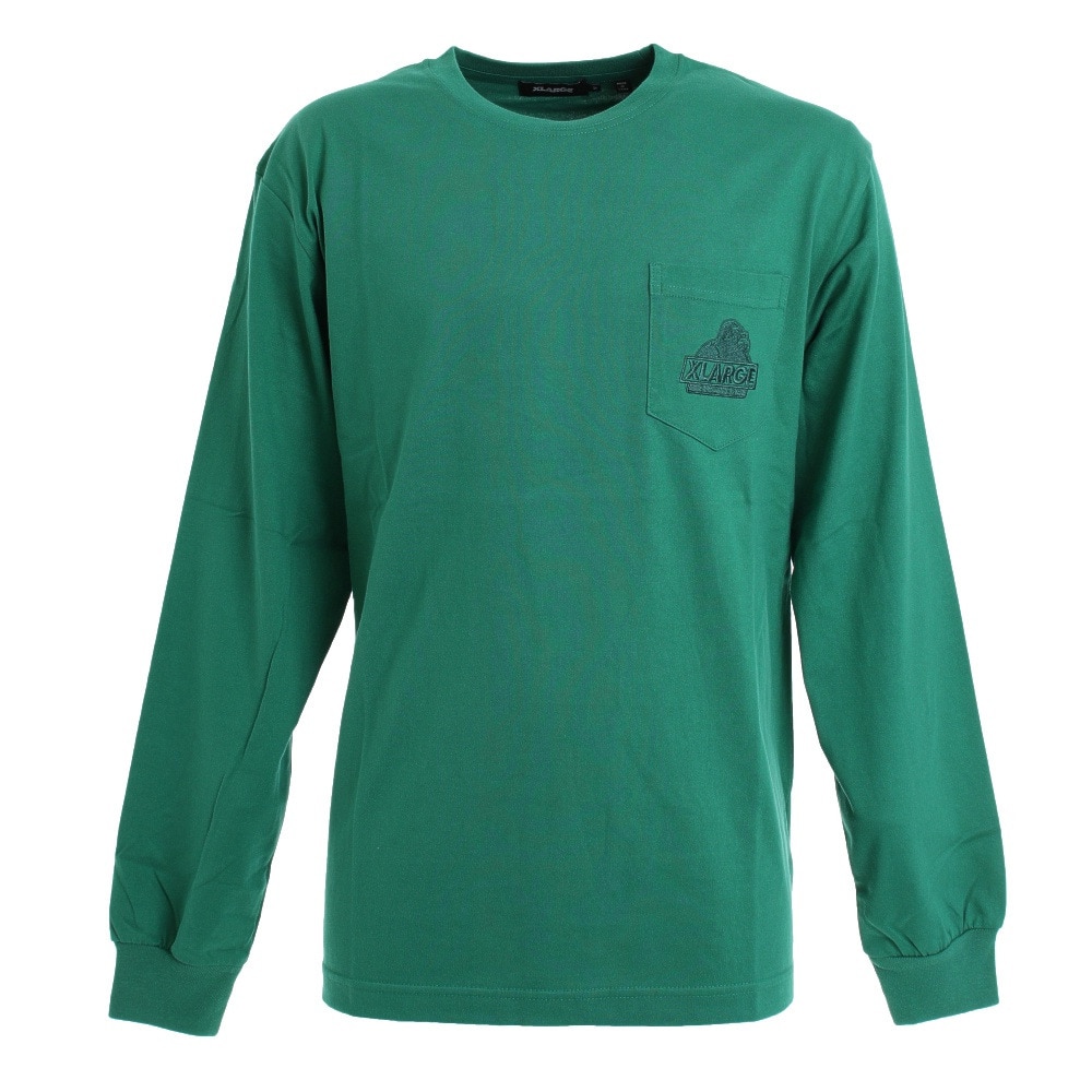  長袖ポケットTシャツ EMBROIDERY 101203011018 GRN