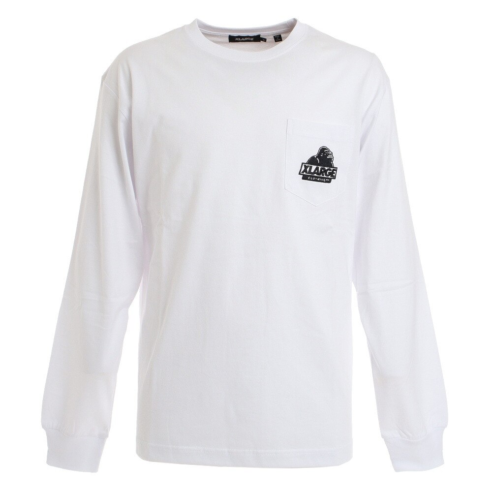  長袖ポケットTシャツ EMBROIDERY 101203011018 WHT