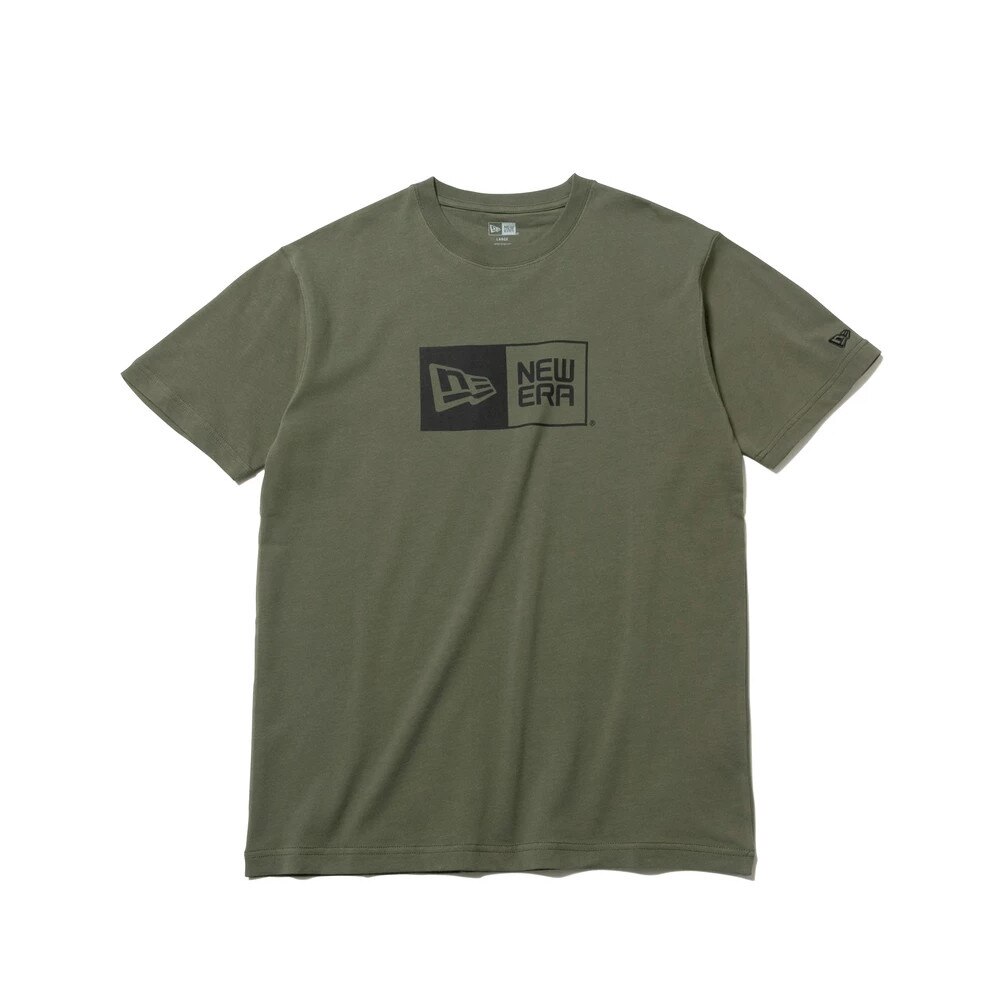  コットン Tシャツ ボックスロゴ オリーブ×ブラック 12542618 オンライン価格
