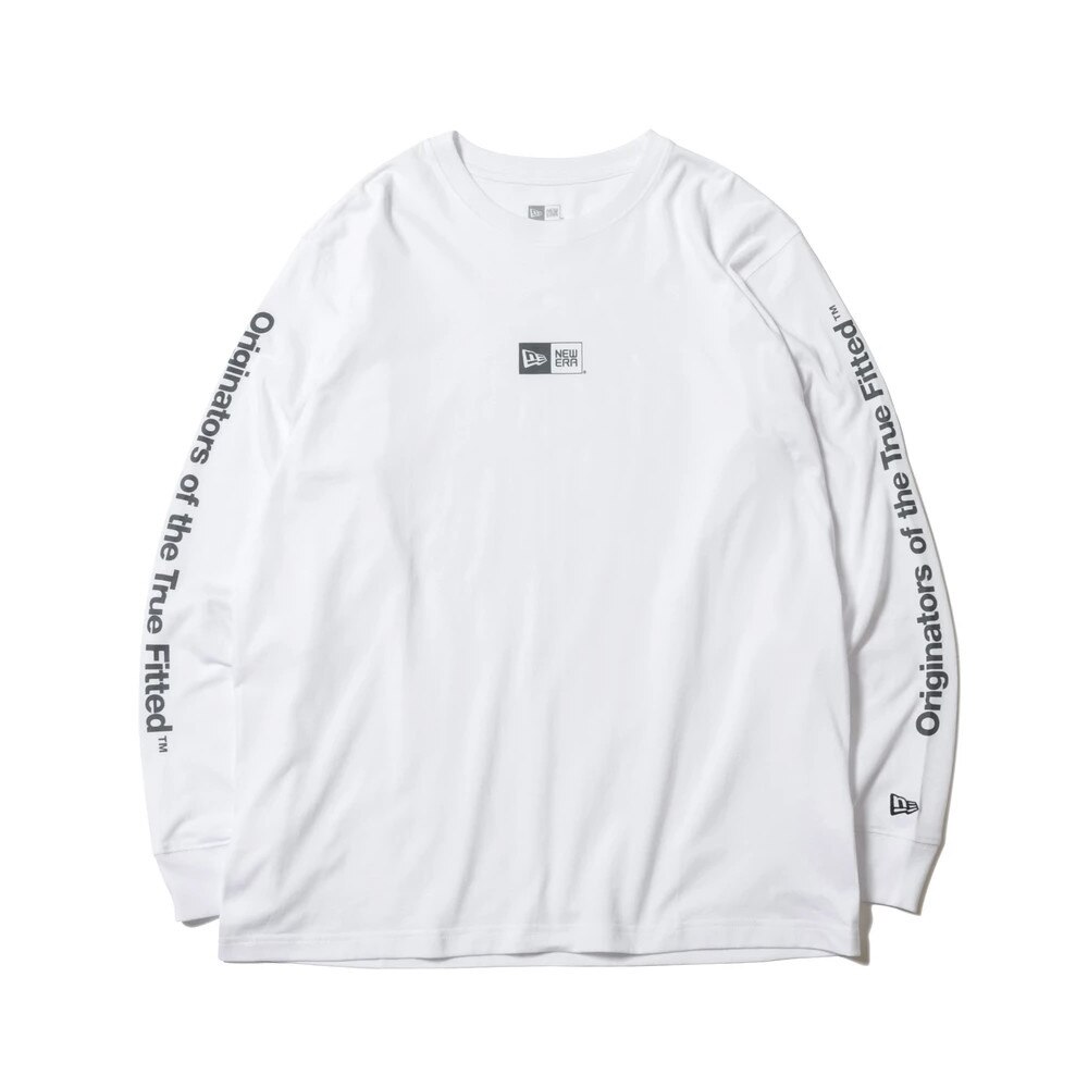  長袖 コットン Tシャツ Originators of the True Fitted ホワイト×チャコールグレー リラックスフィット 12674277