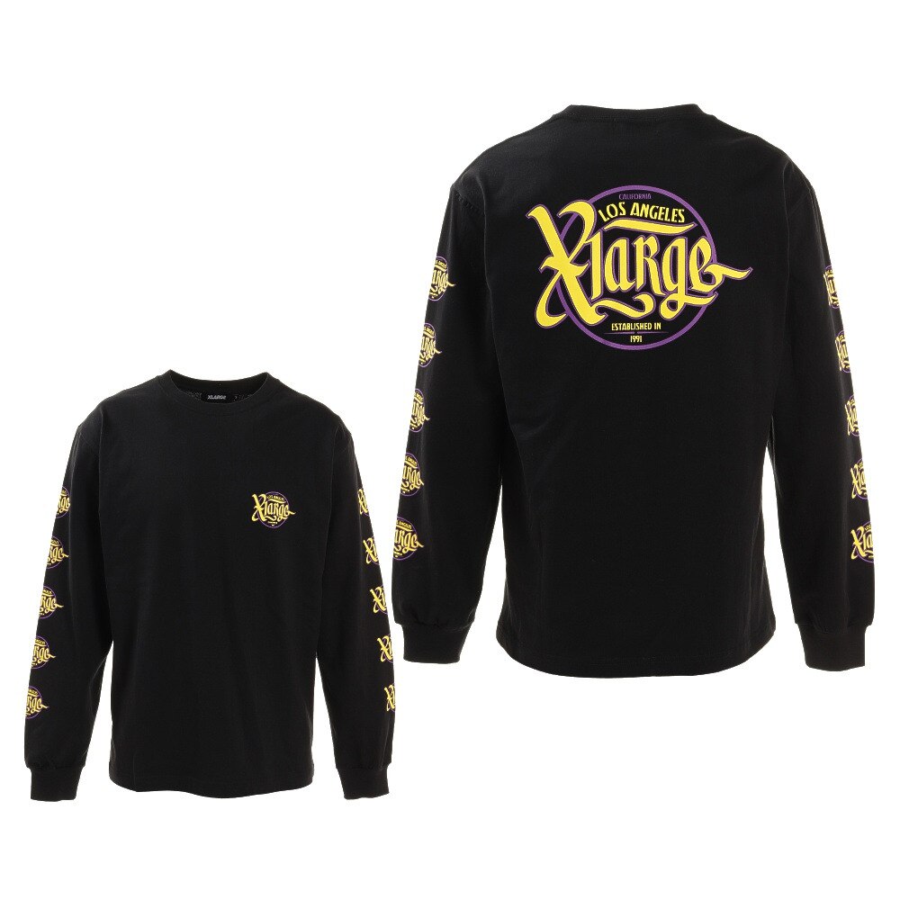  SCRIPT 長袖Tシャツ 101211011002 BLK
