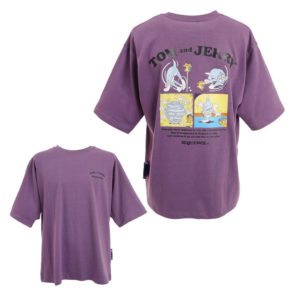  トムとジェリー コミックプリント半袖Tシャツ 1570906-PUL