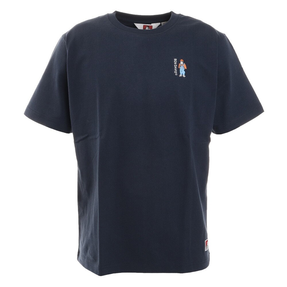 ミニゴリラ刺繍 バックプリント 半袖Tシャツ 1580005-NVY