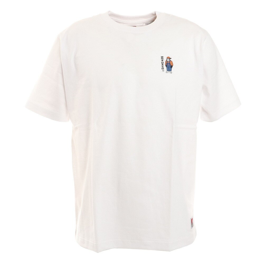  ミニゴリラ刺繍 バックプリント 半袖Tシャツ 1580005-WHT