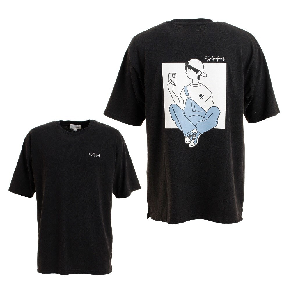  プリントTシャツ 1551027-BLK