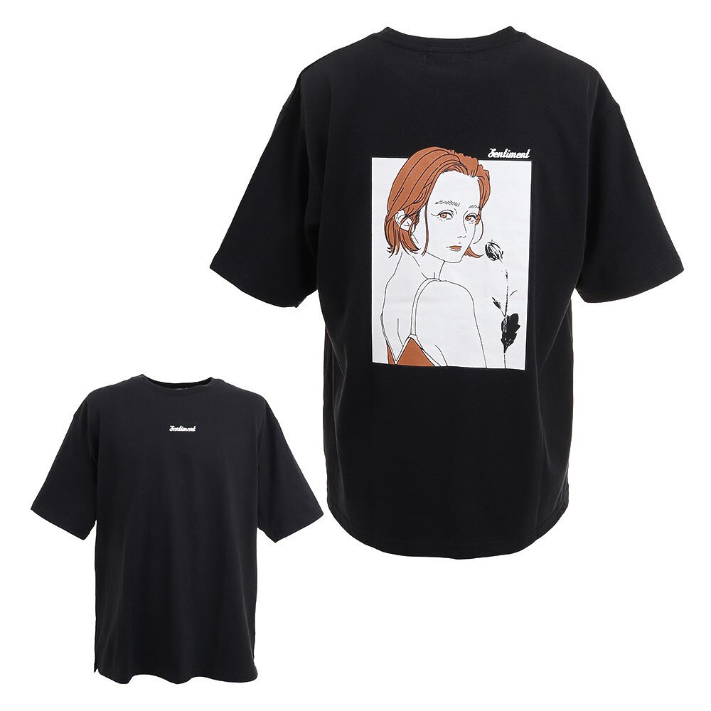  プリント半袖Tシャツ 1551027-DGRY