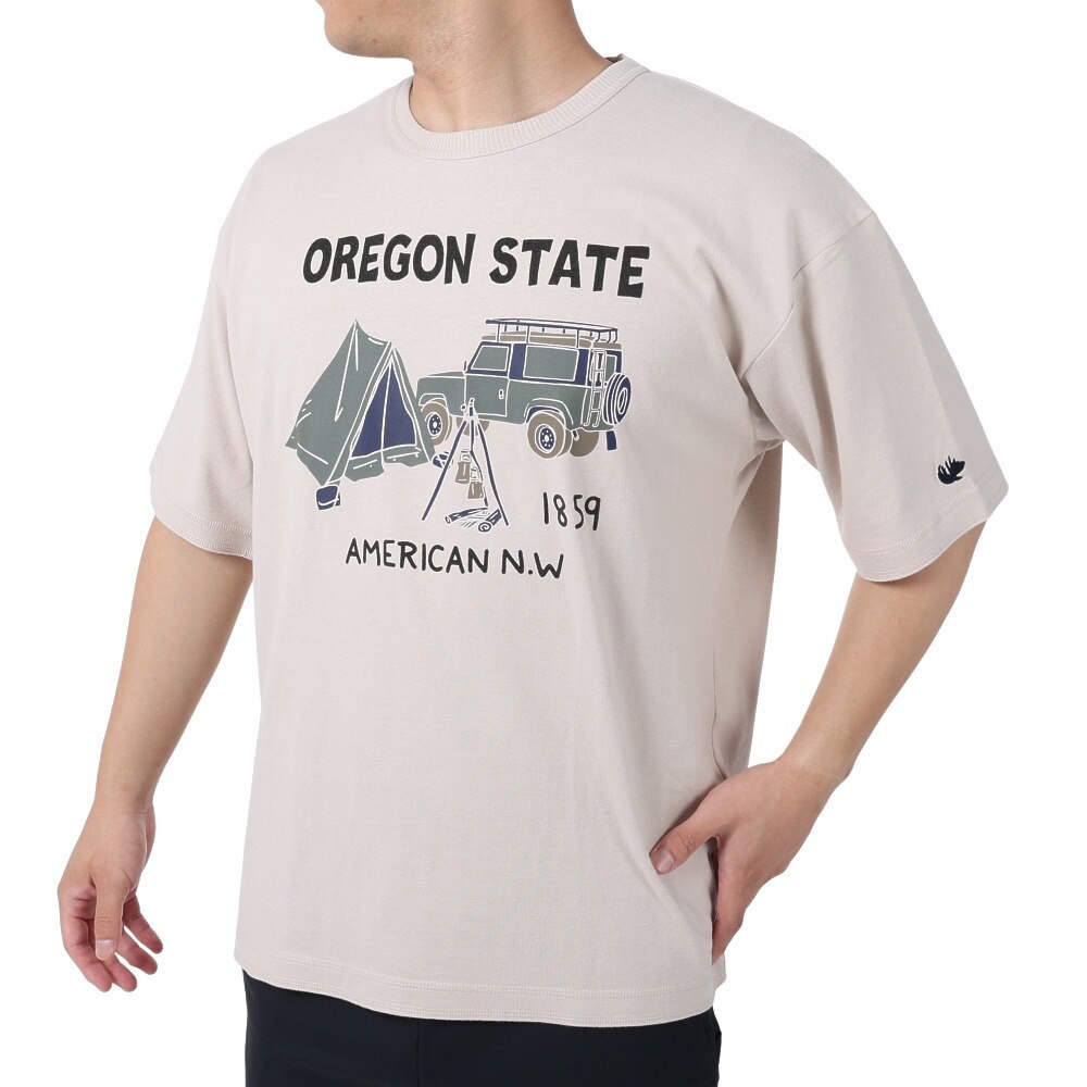  ソフトプリントTシャツ 881EK1CD6424SBEG
