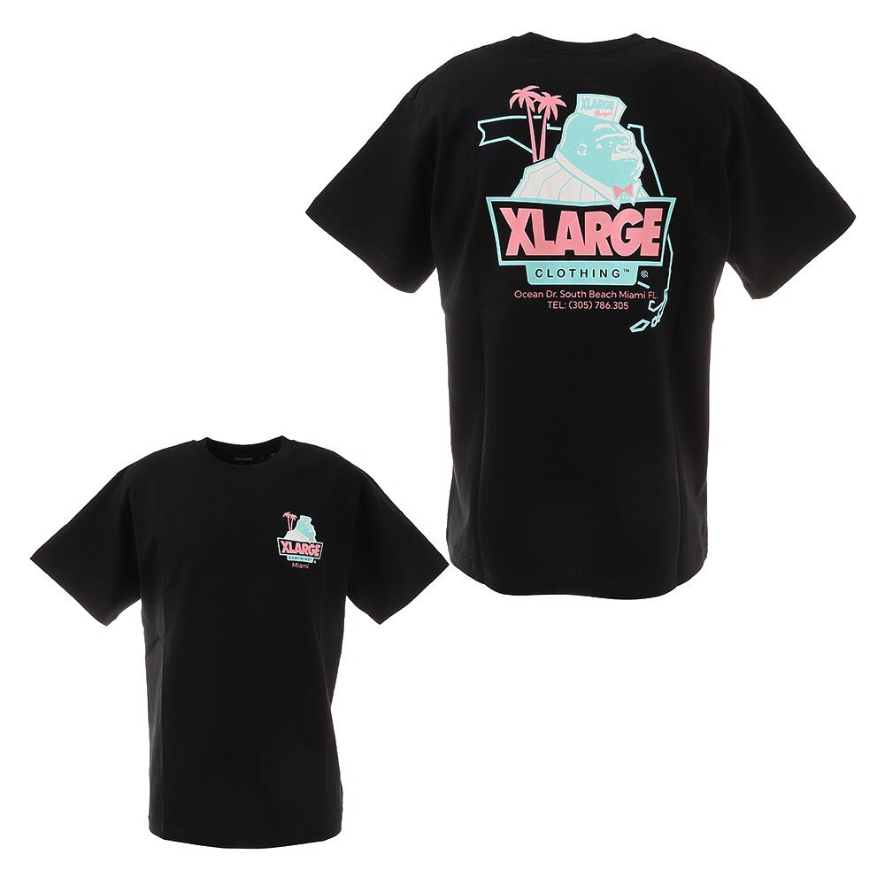  XLARGE×123KLAN BURGER 半袖Tシャツ 101212011031-BLACK