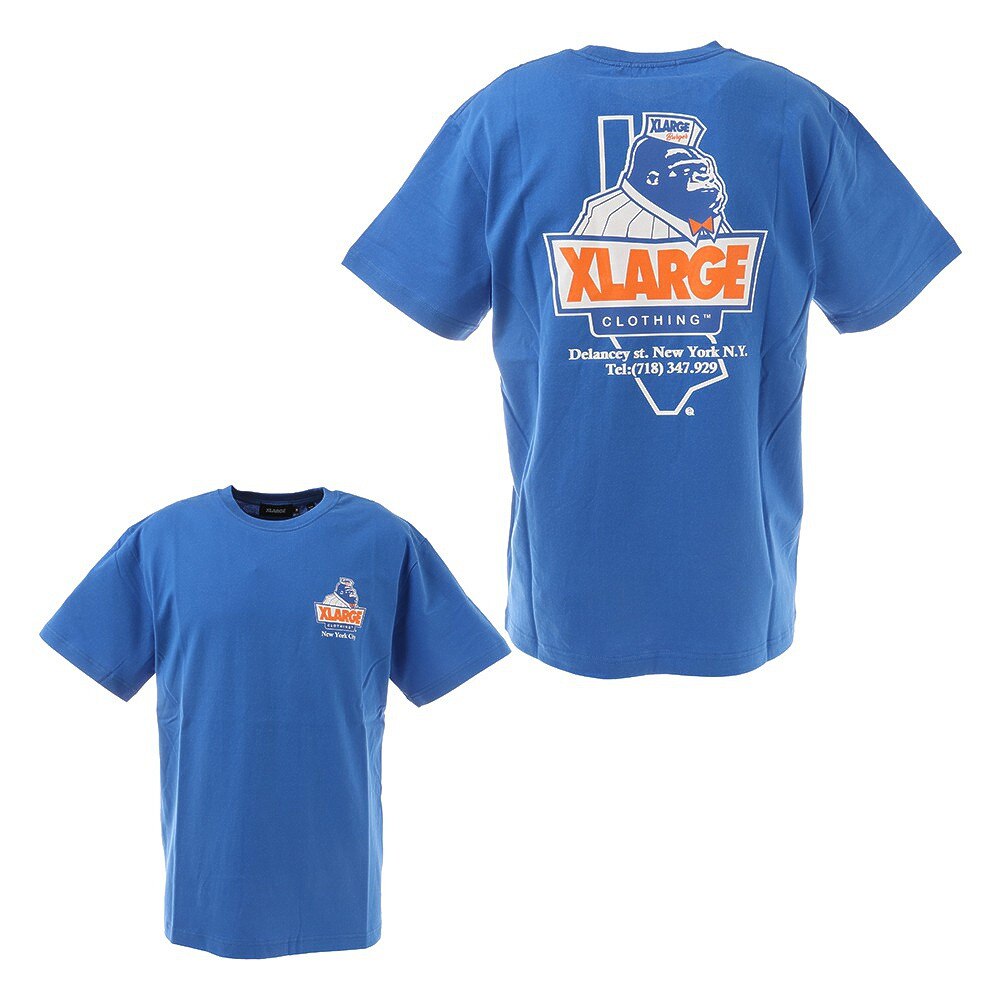  XLARGE×123KLAN BURGER 半袖Tシャツ 101212011031-BLUE