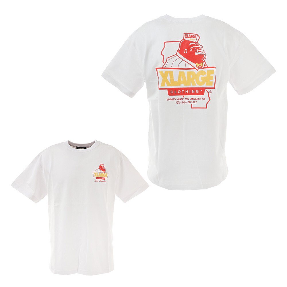  XLARGE×123KLAN BURGER 半袖Tシャツ 101212011031-WHITE