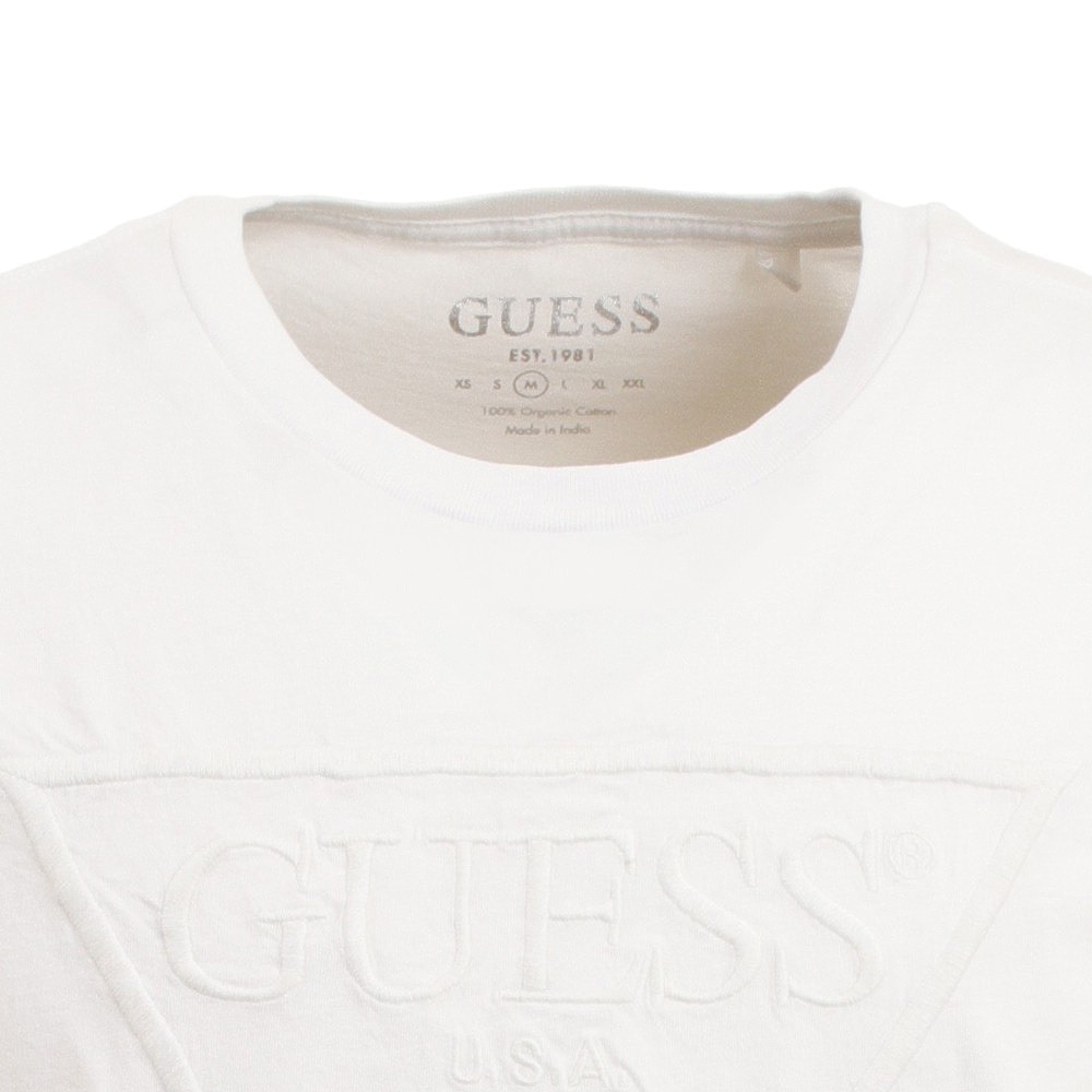 ゲス(GUESS)(メンズ)エンボス三角ロゴ 半袖Tシャツ M0BI1JR9YK0G011 スポーツ用品はスーパースポーツゼビオ GUESS golf ゲス ゴルフ 半袖シャツ Mサイズ メンズ