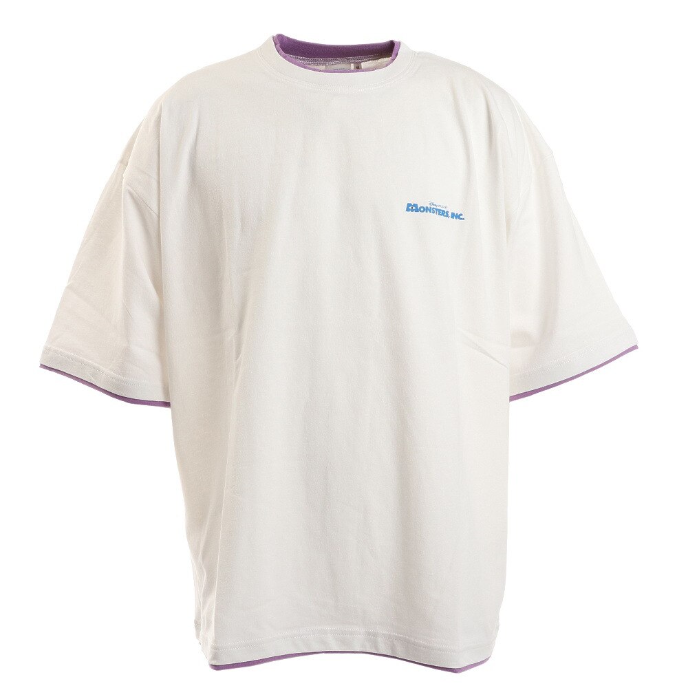 モリリン（moririn）（メンズ）Tシャツ メンズ 半袖 モンスターズインク フェイクレイヤードTシャツ 1515042-07 WHT