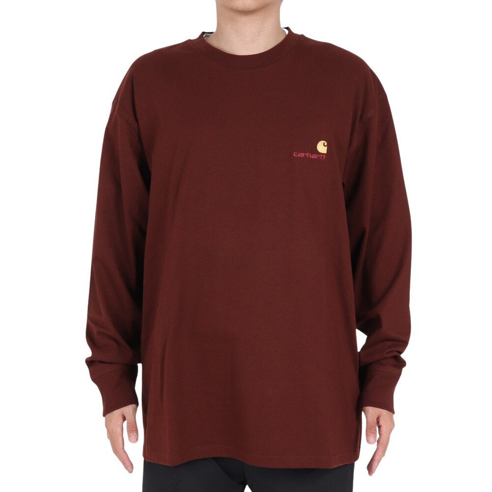 カーハート（CARHARTT）（メンズ）長袖 AMERICAN SCRIPT Tシャツ I0299550EGXX21F