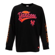 MJ・MLB(メンズ)ヤンキース ロゴ長袖Tシャツ Lサイズ MM03-NY-1F03-BK-LG