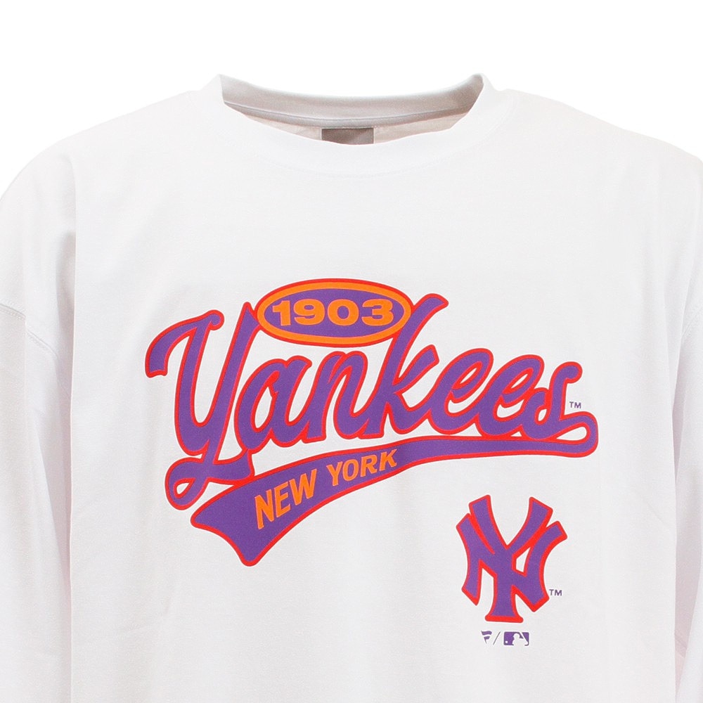 ＭＪ・ＭＬＢ（メンズ）ヤンキース ロゴ長袖Tシャツ 3Lサイズ MM03-NY-1F03-WH-2XL