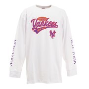MJ・MLB（MJ・MLB）（メンズ）ヤンキース ロゴ長袖Tシャツ 3Lサイズ MM03-NY-1F03-WH-2XL