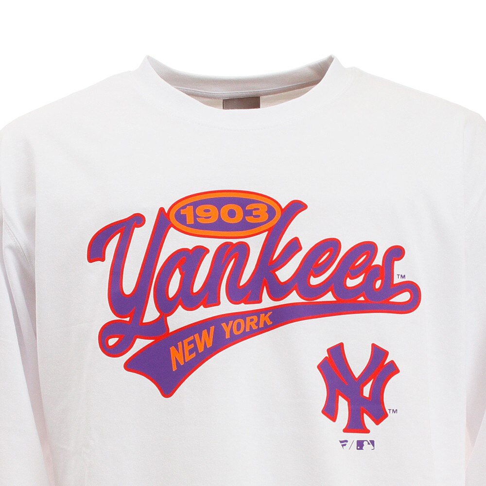 MJ・MLB（MJ・MLB）（メンズ）ヤンキース ロゴ長袖Tシャツ Lサイズ MM03-NY-1F03-WH-LG