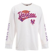 MJ・MLB（MJ・MLB）（メンズ）ヤンキース ロゴ長袖Tシャツ Lサイズ MM03-NY-1F03-WH-LG