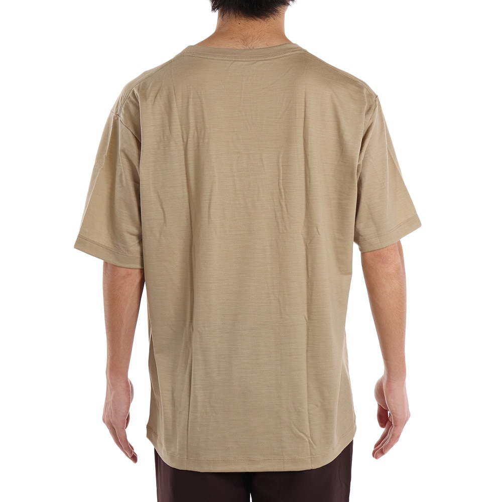 エルケクス（ELKEX）（メンズ）半袖Tシャツ メンズ メリノウール クルーネック EKM1FA3119 BEG ウール100%