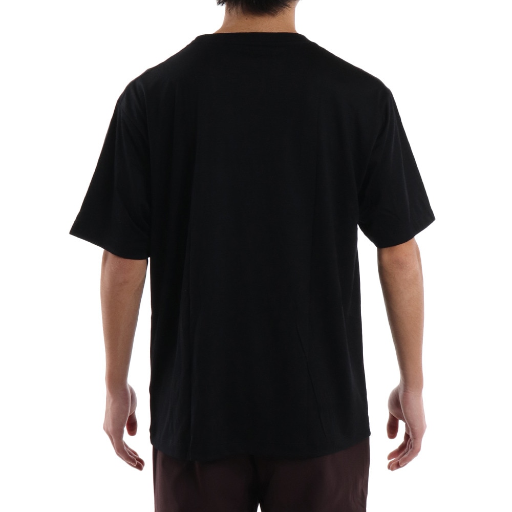 エルケクス（ELKEX）（メンズ）メリノウール クルーネック 半袖Tシャツ EKM1FA3119 BLK ウール100%