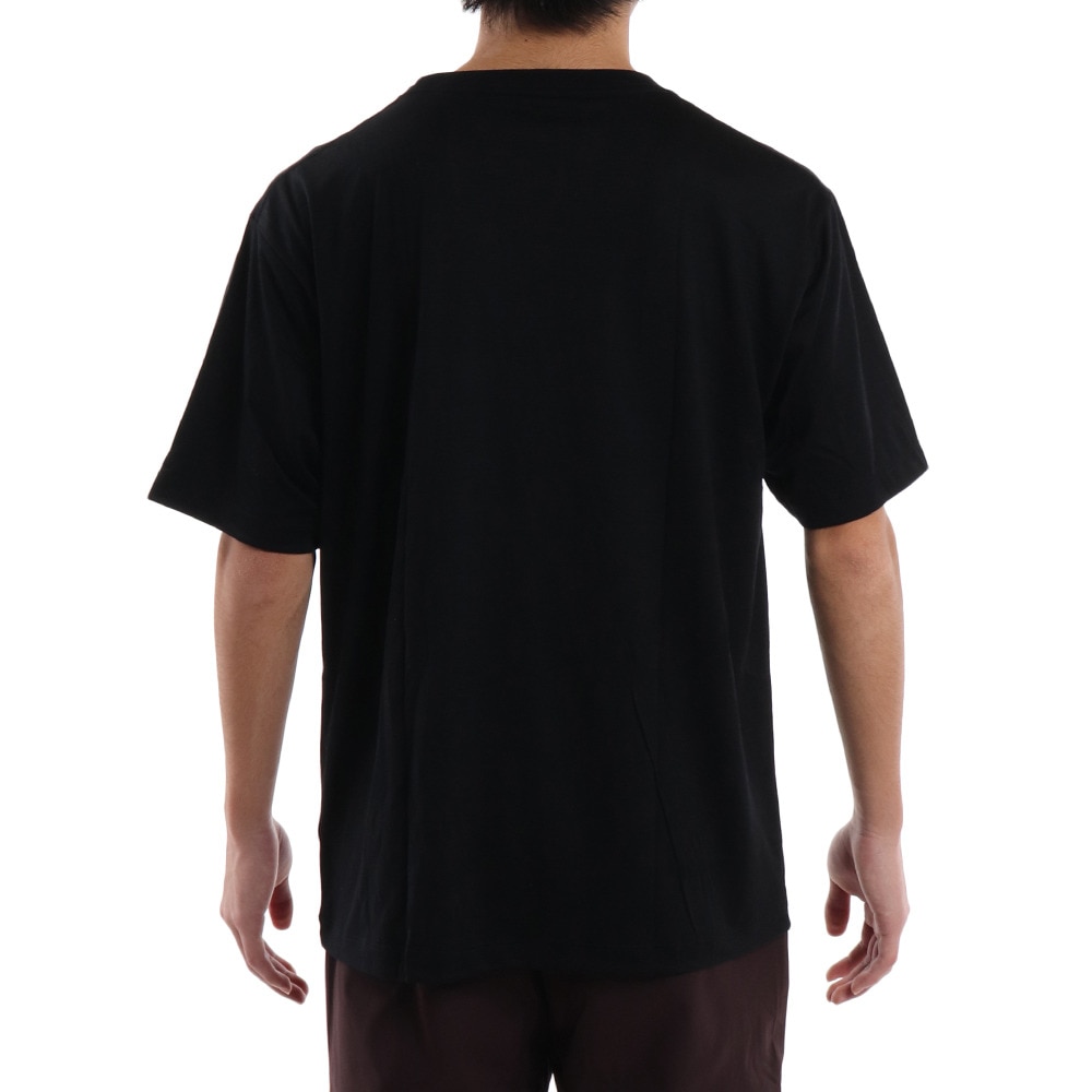 エルケクス（ELKEX）（メンズ）メリノウール クルーネック 半袖Tシャツ EKM1FA3119 BLK ブラック UVカット 柔らか 上質 静電気防止 