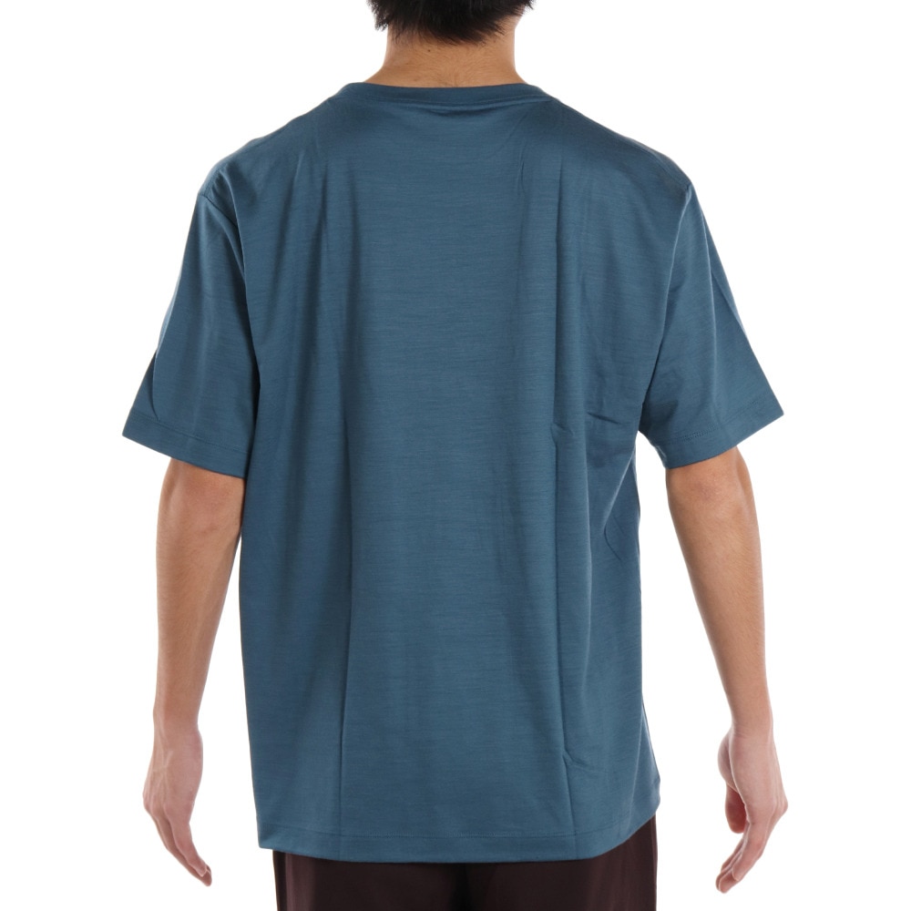 エルケクス（ELKEX）（メンズ）半袖Tシャツ メンズ メリノウール クルーネック EKM1FA3119 BLU ウール100%