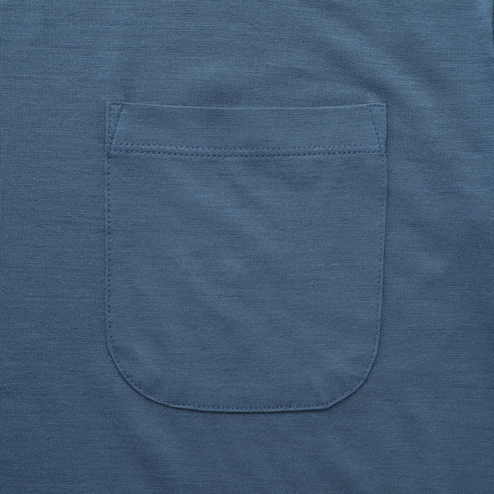 エルケクス（ELKEX）（メンズ）メリノウール クルーネック 半袖Tシャツ EKM1FA3119 BLU ブルー UVカット 柔らか 上質 静電気防止 
