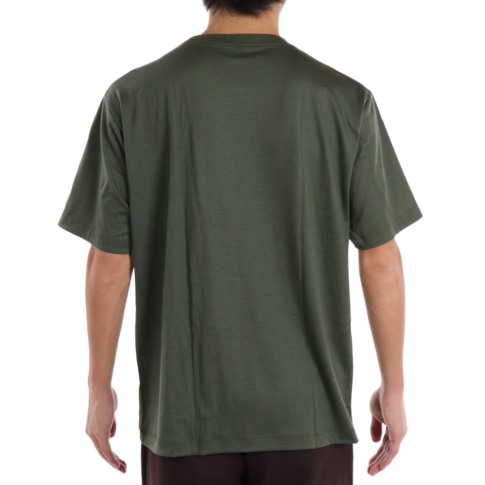 エルケクス（ELKEX）（メンズ）メリノウール クルーネック 半袖Tシャツ EKM1FA3119 KHK ウール100%