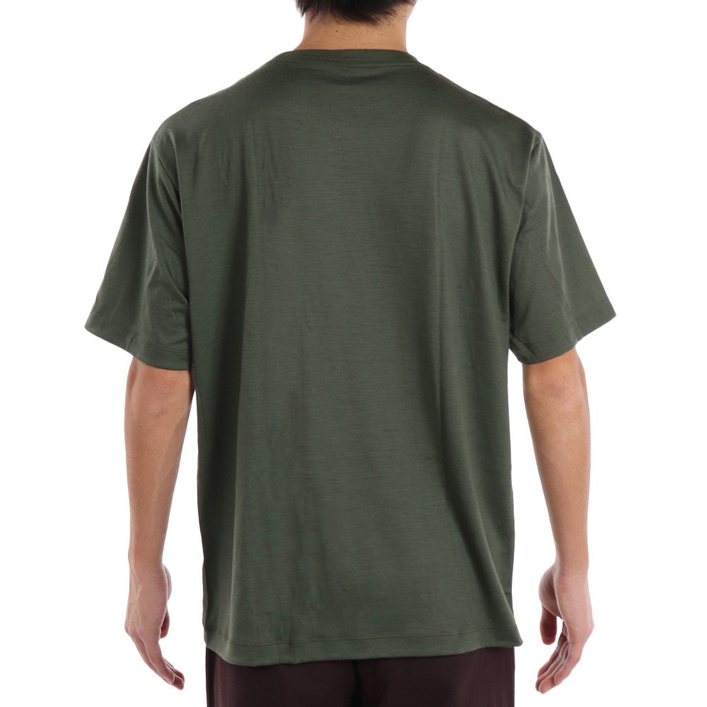 エルケクス（ELKEX）（メンズ）メリノウール クルーネック 半袖Tシャツ EKM1FA3119 KHK カーキ UVカット 柔らか 上質 静電気防止 
