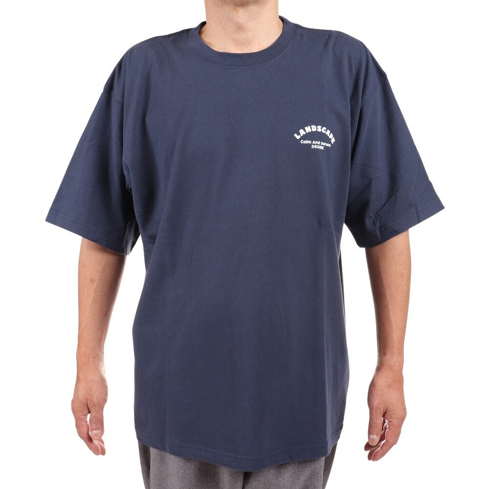 S.A.S（メンズ）半袖プリントTシャツ LANDSCAPE SAS2147202-79:NAVY