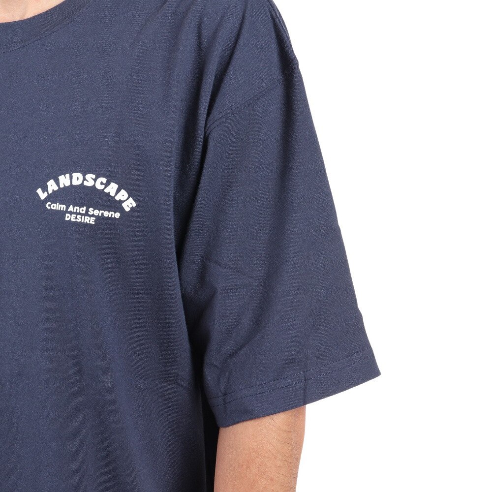 S.A.S（メンズ）半袖プリントTシャツ LANDSCAPE SAS2147202-79:NAVY