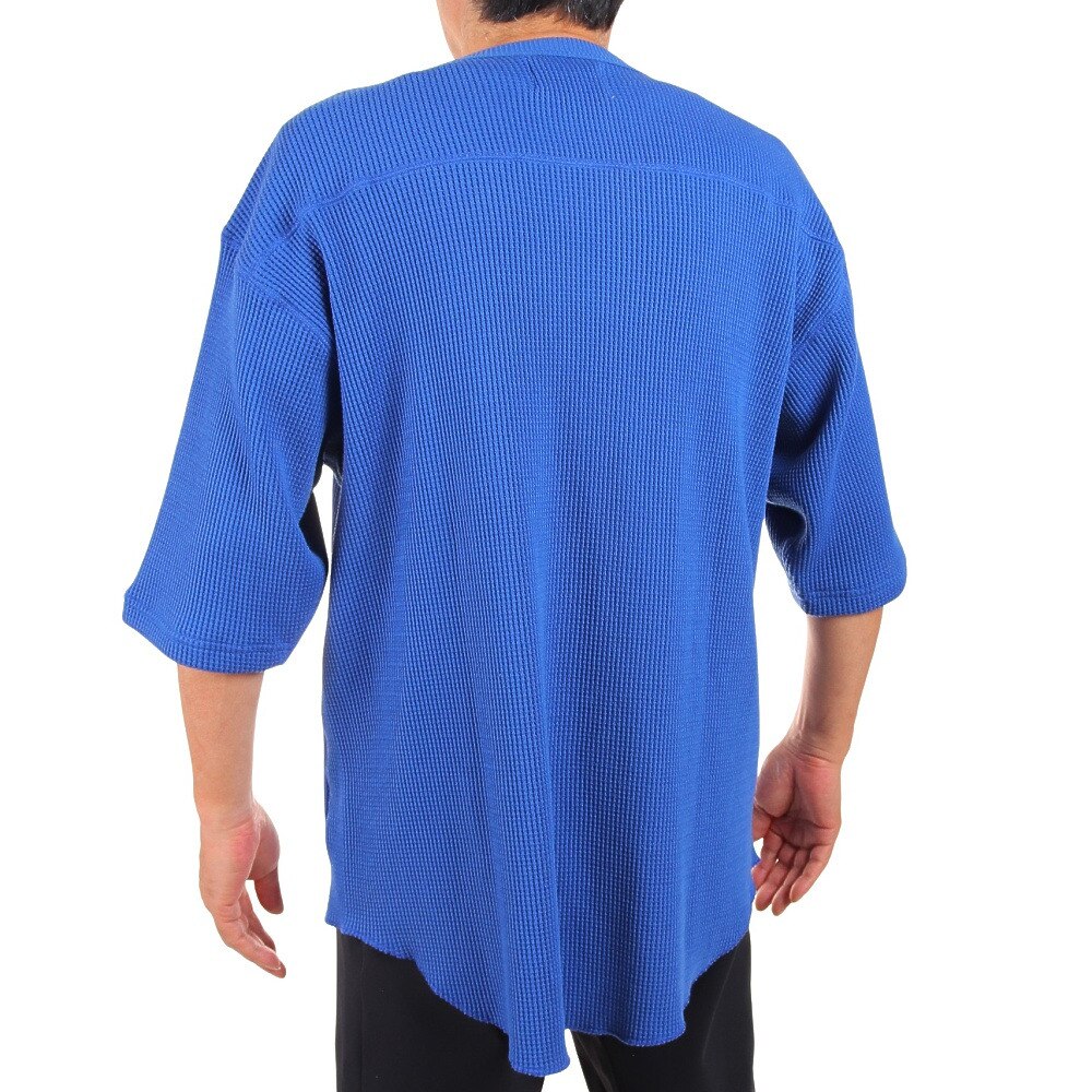S.A.S（メンズ）防蚊ドライワッフル七分袖Tシャツ SAS2147203-79:NAVY