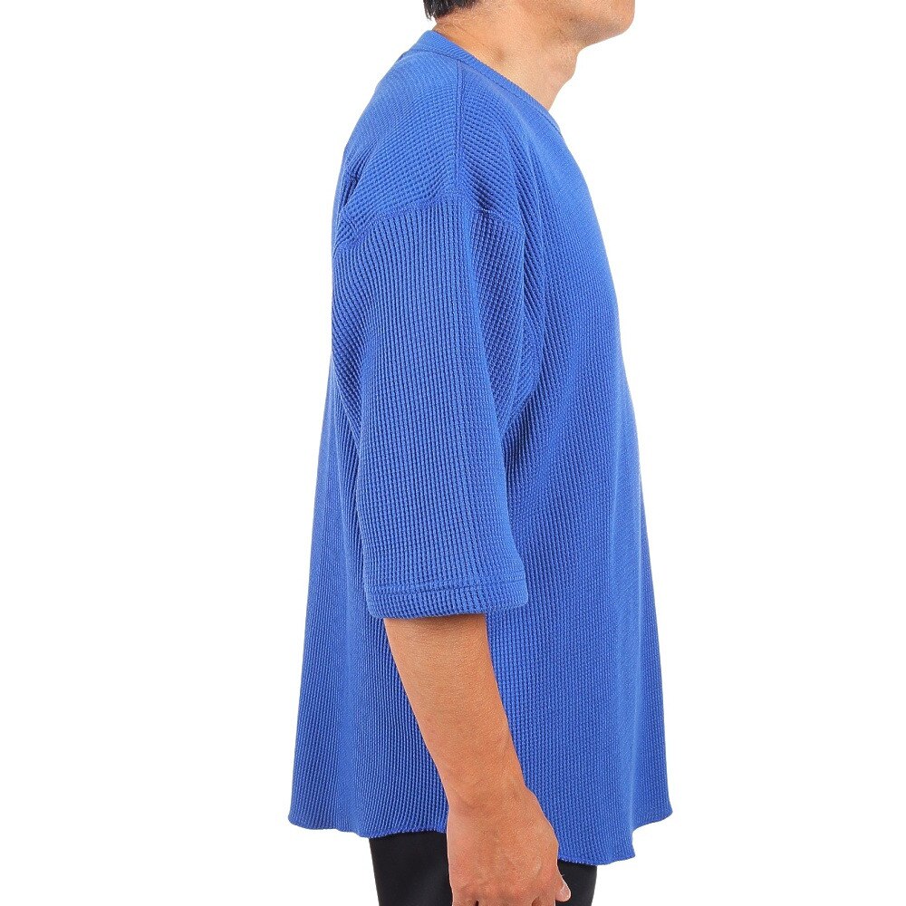S.A.S（メンズ）防蚊ドライワッフル七分袖Tシャツ SAS2147203-79:NAVY