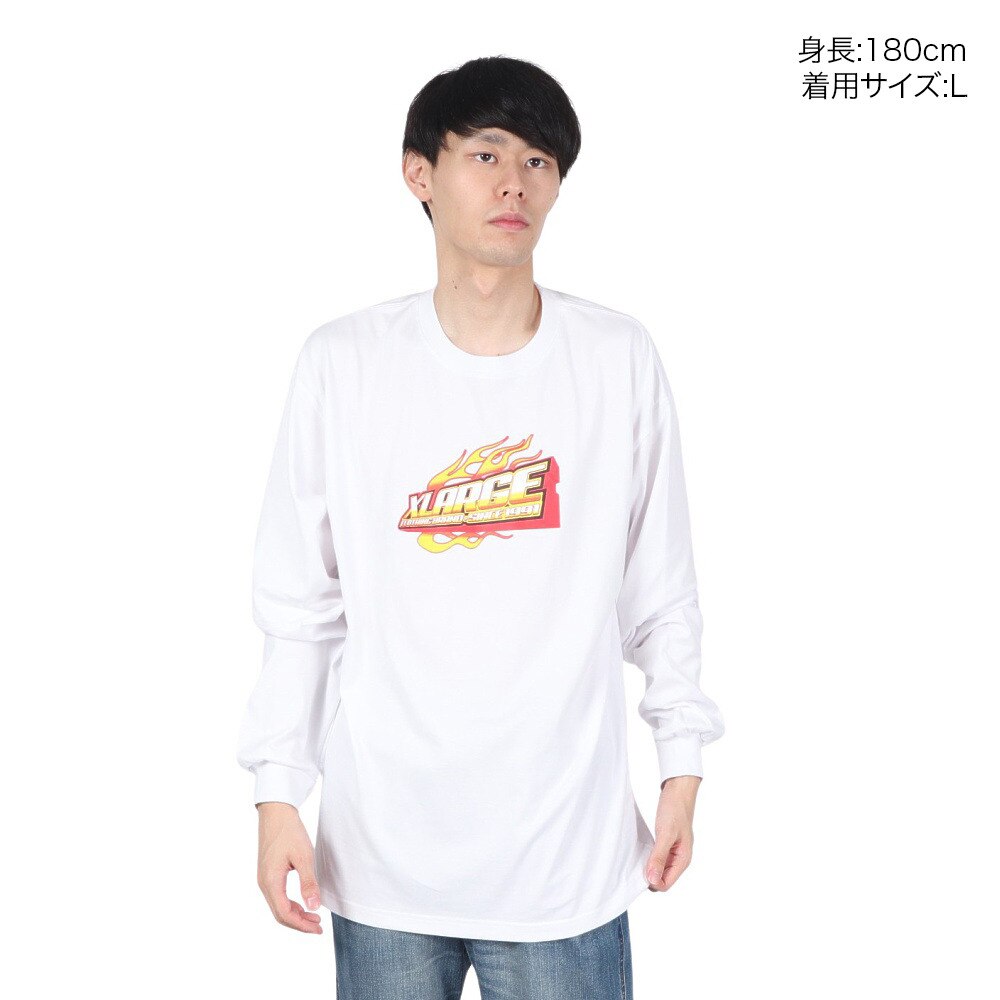 エクストララージ（メンズ）HOT ROAD 長袖Tシャツ 101221011031-WHITE